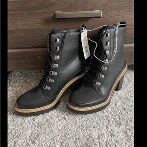 Black Leather Ankle Boots
